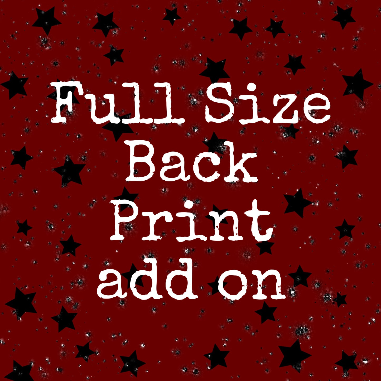 Full Size Back print add on