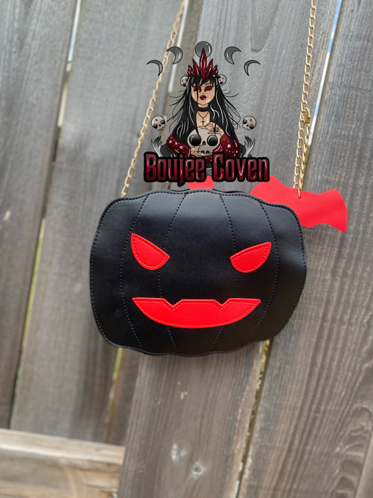 Red and Black Pumpkin Crossbody