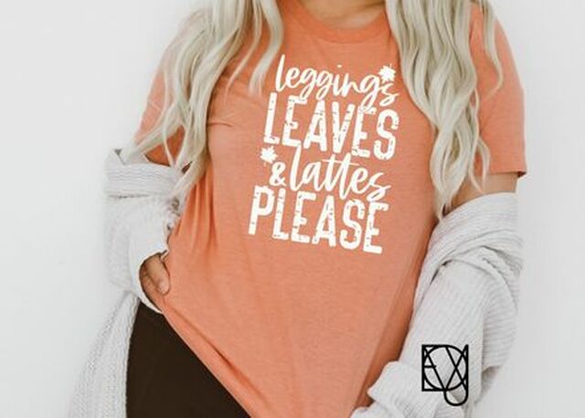 Leggings Leaves (White Print)